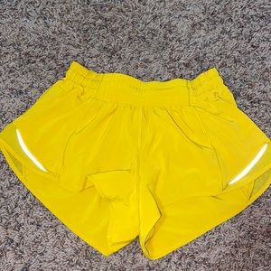 yellow mustard lululemon hotty hot shorts